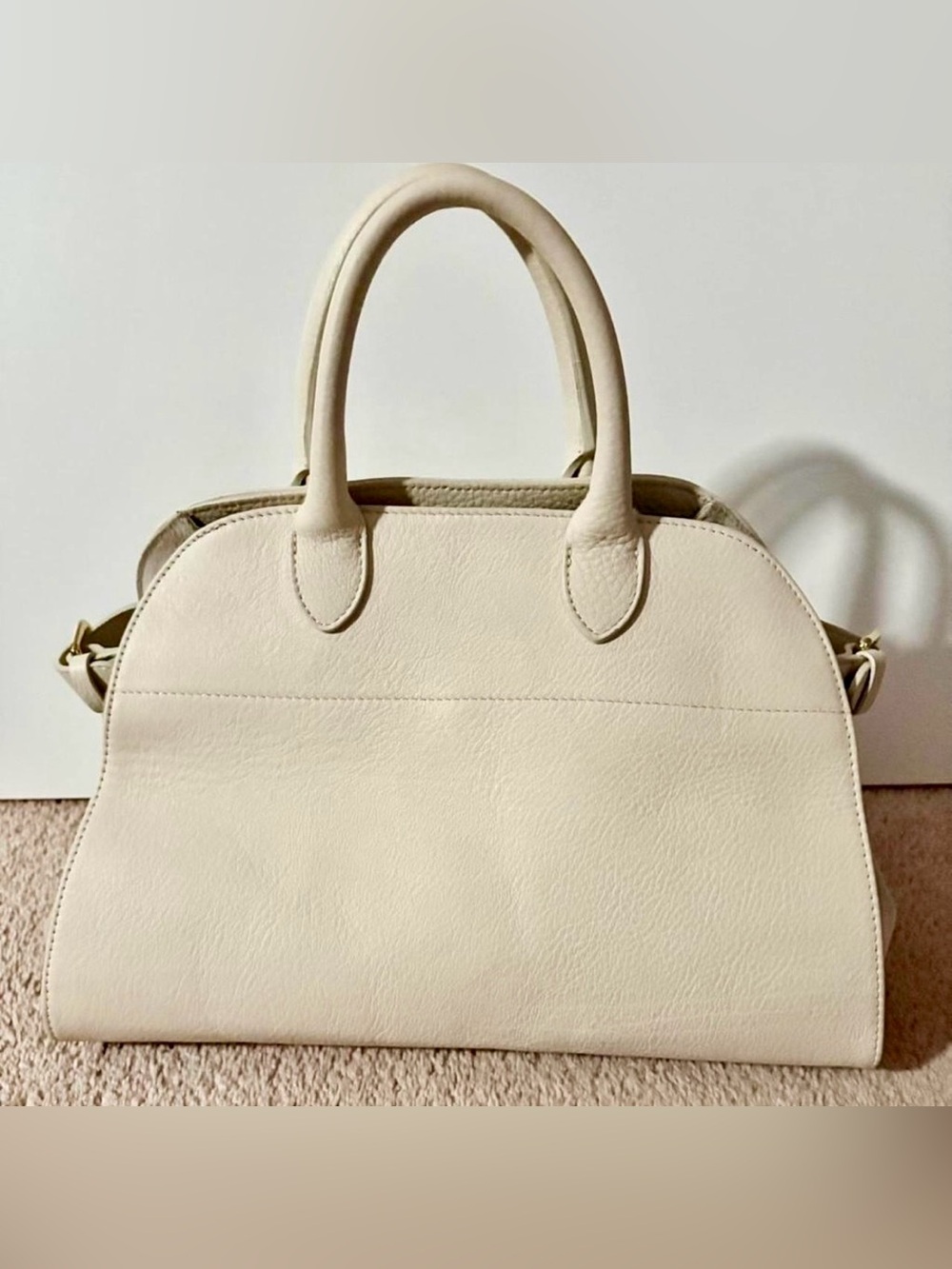 Winter White Divina Firenze Top-Handle Satchel Bag